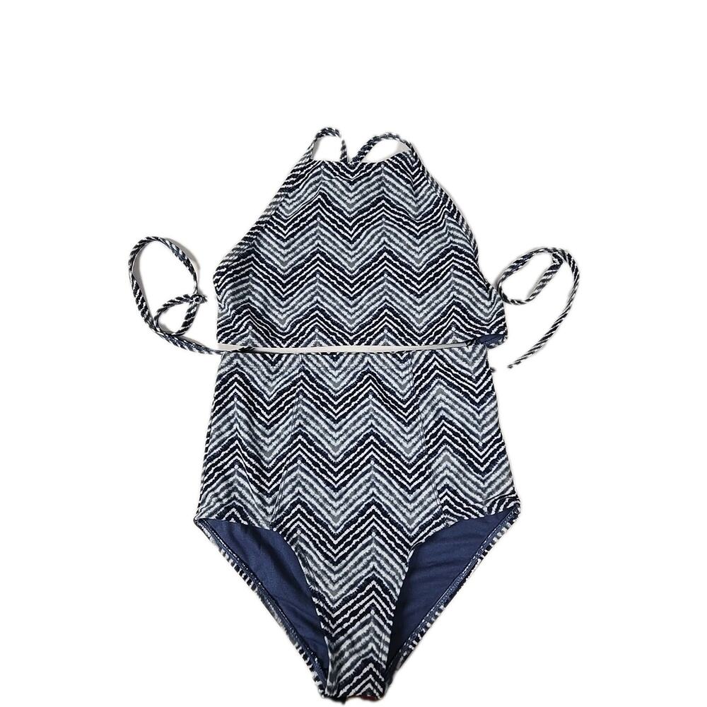Old Navy Womens Blue Chevron Two Piece Swimsuit Bikini Size XS